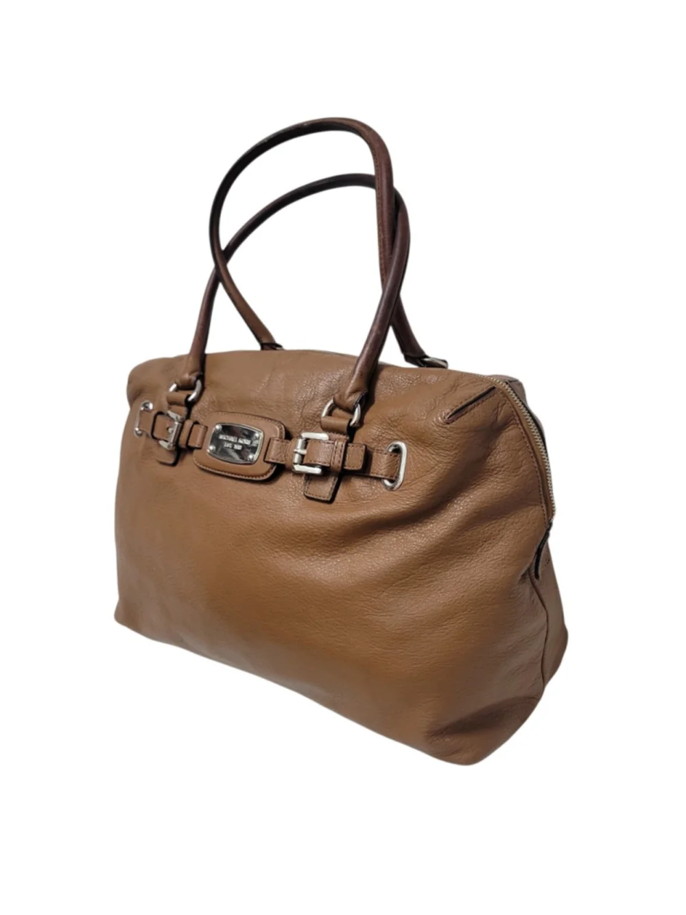 MICHAEL KORS Women's Double Handle HAMILTON Leather large SATCHEL/BAG COGNAC